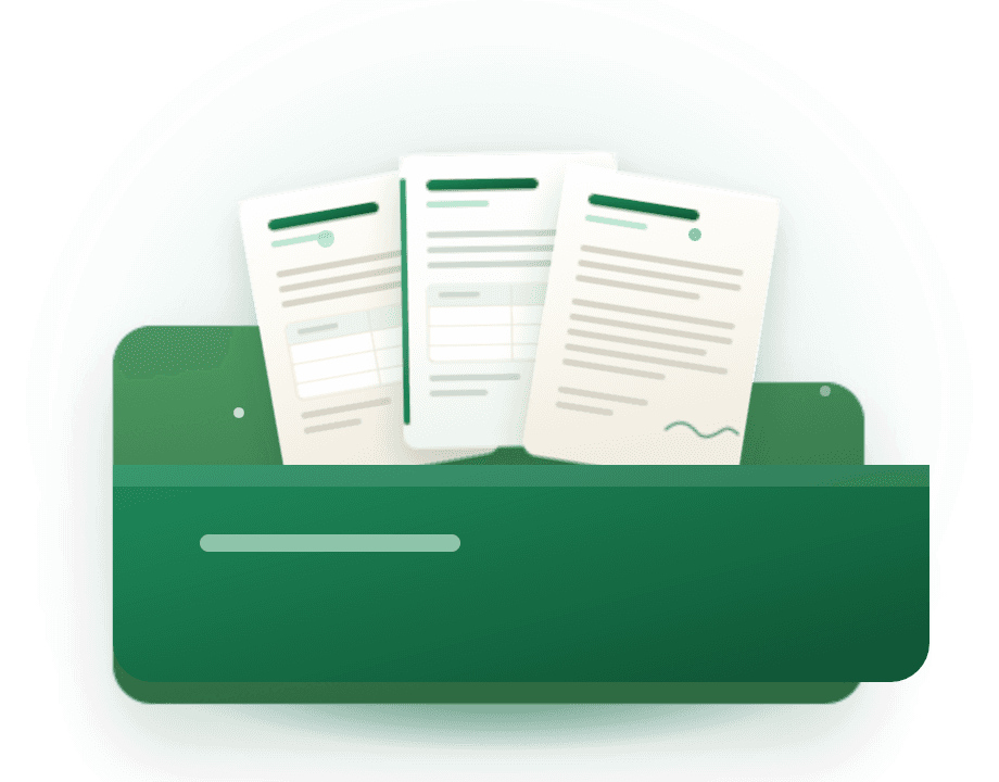 Illustration representing law firms managing legal files and supporting documents