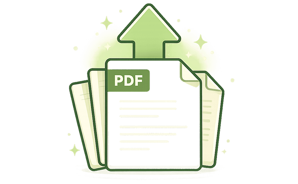 Illustration of a PDF upload flow