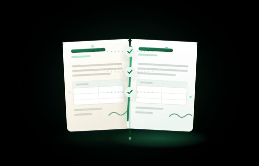 Illustration of a bilingual review workspace comparing original and translated legal documents side by side
