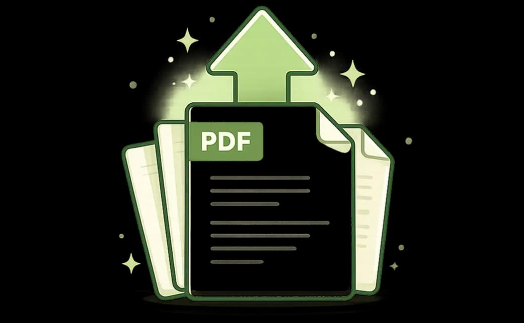 Illustration of a PDF upload flow